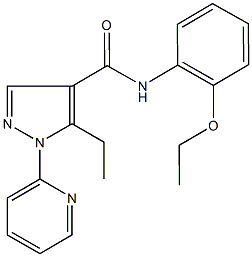 N-(2-ethoxyphenyl)-5-ethyl-1-(2-pyridinyl)-1H-pyrazole-4-carboxamide Struktur