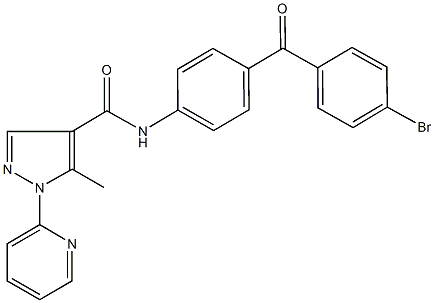 N-[4-(4-bromobenzoyl)phenyl]-5-methyl-1-(2-pyridinyl)-1H-pyrazole-4-carboxamide Struktur