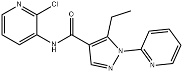 N-(2-chloro-3-pyridinyl)-5-ethyl-1-(2-pyridinyl)-1H-pyrazole-4-carboxamide Struktur