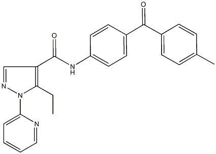 5-ethyl-N-[4-(4-methylbenzoyl)phenyl]-1-(2-pyridinyl)-1H-pyrazole-4-carboxamide Struktur