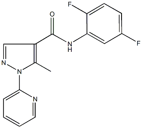 N-(2,5-difluorophenyl)-5-methyl-1-(2-pyridinyl)-1H-pyrazole-4-carboxamide Struktur