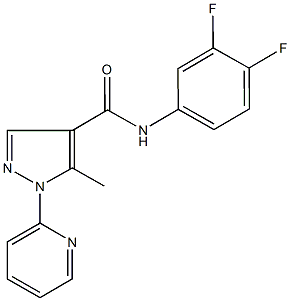 N-(3,4-difluorophenyl)-5-methyl-1-(2-pyridinyl)-1H-pyrazole-4-carboxamide Struktur