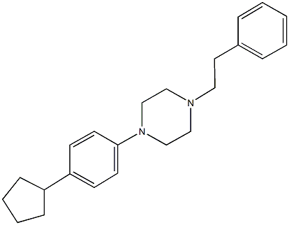 1-(4-cyclopentylphenyl)-4-(2-phenylethyl)piperazine Struktur