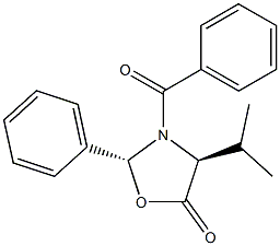 3-benzoyl-4-isopropyl-2-phenyl-1,3-oxazolidin-5-one Struktur