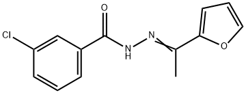 3-chloro-N'-[1-(2-furyl)ethylidene]benzohydrazide Struktur