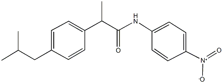 N-{4-nitrophenyl}-2-(4-isobutylphenyl)propanamide Struktur