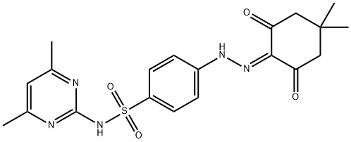 4-[2-(4,4-dimethyl-2,6-dioxocyclohexylidene)hydrazino]-N-(4,6-dimethyl-2-pyrimidinyl)benzenesulfonamide Struktur