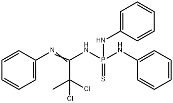 N-(1-anilino-2,2-dichloropropylidene)-N',N''-diphenylphosphorothioic triamide Struktur