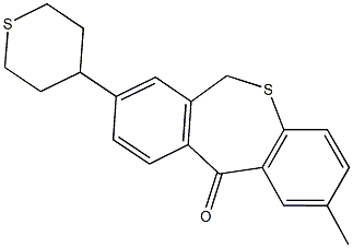 2-methyl-8-tetrahydro-2H-thiopyran-4-yldibenzo[b,e]thiepin-11(6H)-one Struktur