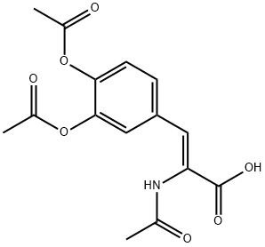 2-(acetylamino)-3-[3,4-bis(acetyloxy)phenyl]acrylic acid Struktur