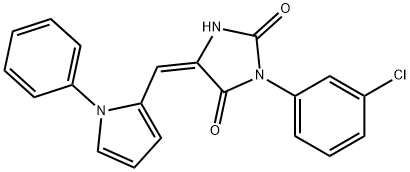 3-(3-chlorophenyl)-5-[(1-phenyl-1H-pyrrol-2-yl)methylene]-2,4-imidazolidinedione Struktur