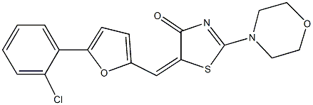 5-{[5-(2-chlorophenyl)-2-furyl]methylene}-2-(4-morpholinyl)-1,3-thiazol-4(5H)-one Struktur