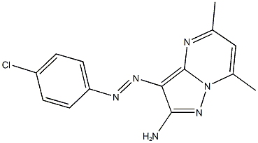 3-[(4-chlorophenyl)diazenyl]-5,7-dimethylpyrazolo[1,5-a]pyrimidin-2-amine Struktur