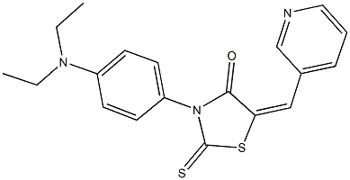 3-[4-(diethylamino)phenyl]-5-(3-pyridinylmethylene)-2-thioxo-1,3-thiazolidin-4-one Struktur