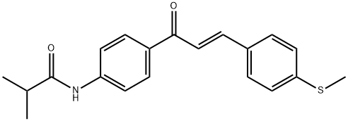 2-methyl-N-(4-{3-[4-(methylsulfanyl)phenyl]acryloyl}phenyl)propanamide Struktur