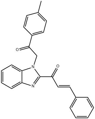 1-{1-[2-(4-methylphenyl)-2-oxoethyl]-1H-benzimidazol-2-yl}-3-phenyl-2-propen-1-one Struktur