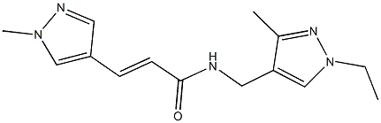 N-[(1-ethyl-3-methyl-1H-pyrazol-4-yl)methyl]-3-(1-methyl-1H-pyrazol-4-yl)acrylamide Struktur