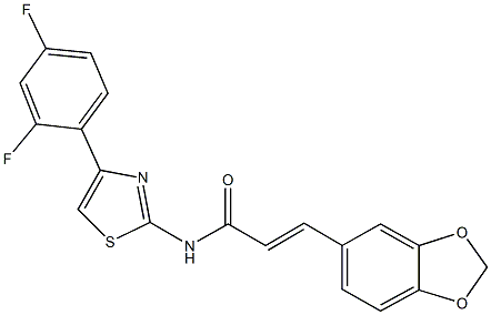 3-(1,3-benzodioxol-5-yl)-N-[4-(2,4-difluorophenyl)-1,3-thiazol-2-yl]acrylamide Struktur