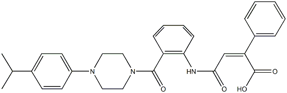 4-(2-{[4-(4-isopropylphenyl)-1-piperazinyl]carbonyl}anilino)-4-oxo-2-phenyl-2-butenoic acid Struktur