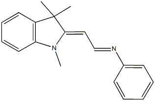 N-phenyl-N-[2-(1,3,3-trimethyl-1,3-dihydro-2H-indol-2-ylidene)ethylidene]amine Struktur