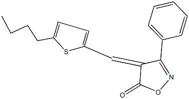 4-[(5-butyl-2-thienyl)methylene]-3-phenyl-5(4H)-isoxazolone Struktur