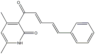 4,6-dimethyl-3-(5-phenyl-2,4-pentadienoyl)-2(1H)-pyridinone Struktur