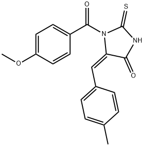 1-(4-methoxybenzoyl)-5-(4-methylbenzylidene)-2-thioxo-4-imidazolidinone Struktur