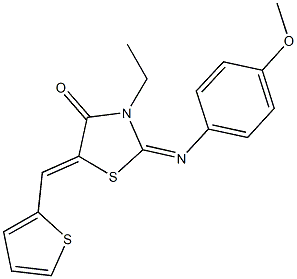 3-ethyl-2-[(4-methoxyphenyl)imino]-5-(2-thienylmethylene)-1,3-thiazolidin-4-one Struktur