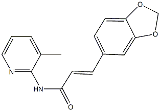 3-(1,3-benzodioxol-5-yl)-N-(3-methyl-2-pyridinyl)acrylamide Struktur