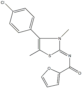 N-(4-(4-chlorophenyl)-3,5-dimethyl-1,3-thiazol-2(3H)-ylidene)-2-furamide Struktur