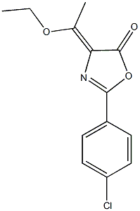 2-(4-chlorophenyl)-4-(1-ethoxyethylidene)-1,3-oxazol-5(4H)-one Struktur