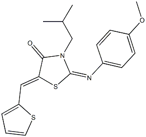 3-isobutyl-2-[(4-methoxyphenyl)imino]-5-(2-thienylmethylene)-1,3-thiazolidin-4-one Struktur