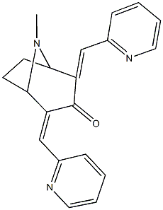 8-methyl-2,4-bis(2-pyridinylmethylene)-8-azabicyclo[3.2.1]octan-3-one Struktur