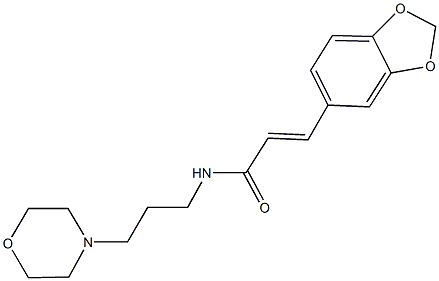 3-(1,3-benzodioxol-5-yl)-N-[3-(4-morpholinyl)propyl]acrylamide Struktur