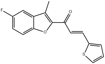 1-(5-fluoro-3-methyl-1-benzofuran-2-yl)-3-thien-2-ylprop-2-en-1-one Struktur