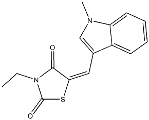 3-ethyl-5-[(1-methyl-1H-indol-3-yl)methylene]-1,3-thiazolidine-2,4-dione Struktur