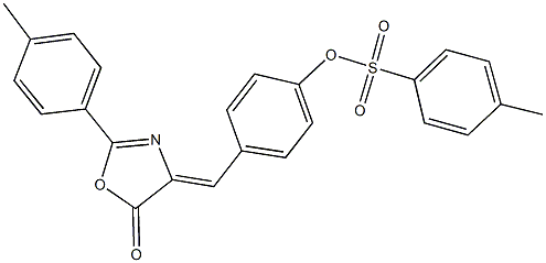 4-[(2-(4-methylphenyl)-5-oxo-1,3-oxazol-4(5H)-ylidene)methyl]phenyl 4-methylbenzenesulfonate Struktur