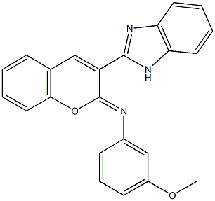 N-[3-(1H-benzimidazol-2-yl)-2H-chromen-2-ylidene]-N-(3-methoxyphenyl)amine Struktur