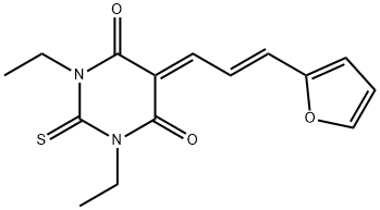 1,3-diethyl-5-[3-(2-furyl)-2-propenylidene]-2-thioxodihydro-4,6(1H,5H)-pyrimidinedione Struktur