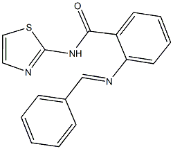 2-(benzylideneamino)-N-(1,3-thiazol-2-yl)benzamide Struktur