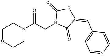 3-[2-(4-morpholinyl)-2-oxoethyl]-5-(4-pyridinylmethylene)-1,3-thiazolidine-2,4-dione Struktur