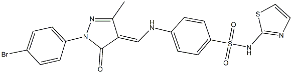 4-({[1-(4-bromophenyl)-3-methyl-5-oxo-1,5-dihydro-4H-pyrazol-4-ylidene]methyl}amino)-N-(1,3-thiazol-2-yl)benzenesulfonamide Struktur