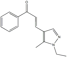 3-(1-ethyl-5-methyl-1H-pyrazol-4-yl)-1-phenyl-2-propen-1-one Struktur