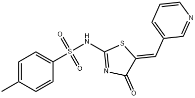 4-methyl-N-[4-oxo-5-(3-pyridinylmethylene)-1,3-thiazolidin-2-ylidene]benzenesulfonamide Struktur