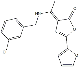 4-{1-[(3-chlorobenzyl)amino]ethylidene}-2-(2-furyl)-1,3-oxazol-5(4H)-one Struktur