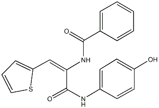 N-[1-[(4-hydroxyanilino)carbonyl]-2-(2-thienyl)vinyl]benzamide Struktur