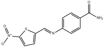 4-[({5-nitro-2-thienyl}methylene)amino]benzamide Struktur