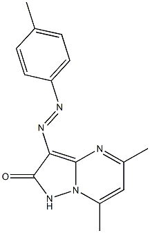 5,7-dimethyl-3-[(4-methylphenyl)diazenyl]pyrazolo[1,5-a]pyrimidin-2(1H)-one Struktur