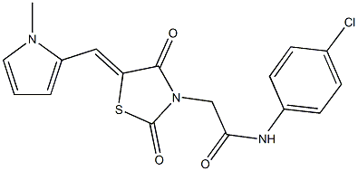 N-(4-chlorophenyl)-2-{5-[(1-methyl-1H-pyrrol-2-yl)methylene]-2,4-dioxo-1,3-thiazolidin-3-yl}acetamide Struktur