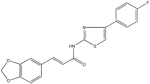 3-(1,3-benzodioxol-5-yl)-N-[4-(4-fluorophenyl)-1,3-thiazol-2-yl]acrylamide Struktur